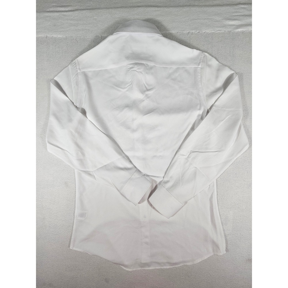 Bill Blass Essentials Mens White Slim Fit Non-Iron Stretch Twill Dress Shirt S - Picture 8 of 9